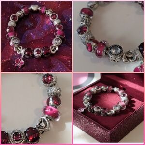 💗Reserved💓 Pandora Bracelet & S925 Merlot Pink Charm Bundle -8.3